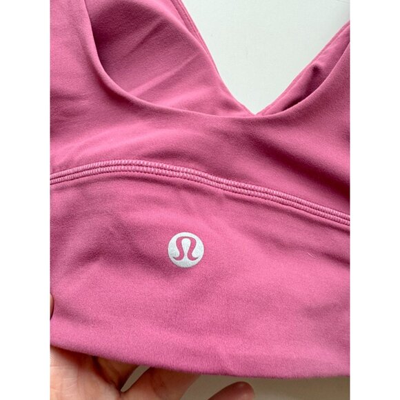 Lot of 2 LULULEMON Align V-Neck Washed Mauve White Long Line Sports Bras, Size 6 - Picture 6 of 16